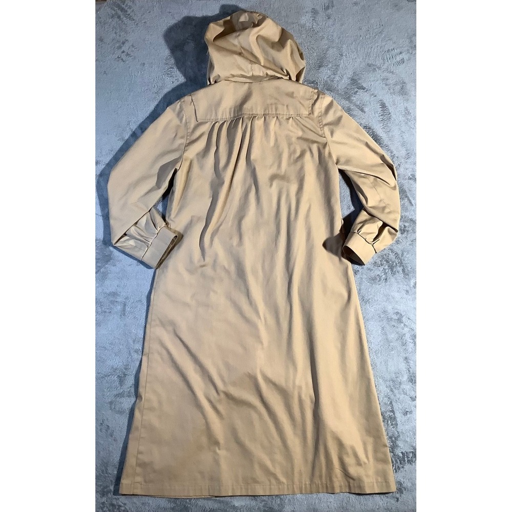 London Fog Vintage Maincoats Hooded Raincoat Tan Beige Women's 10 Regular - Picture 6 of 11